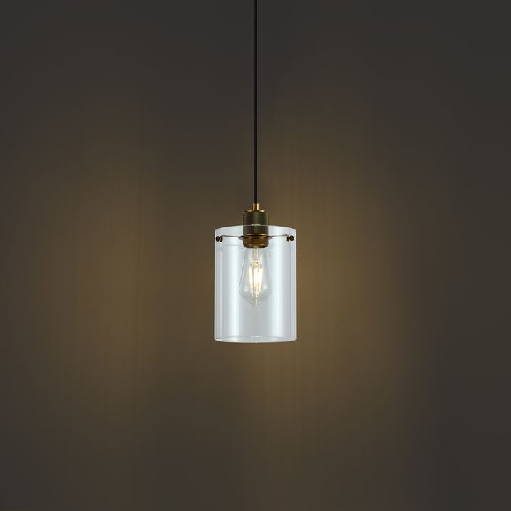 Lampada a sospensione di design bronzo con vetro trasparente - Domo