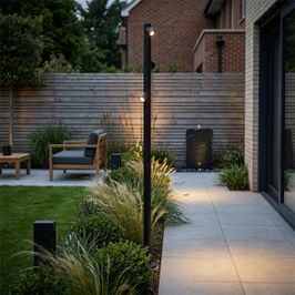 Moderna spoljna stubna lampa crna 150 cm uklj. LED 3-svetla IP65 - Peri