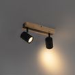 Loftslampe-sort-med-træ-2-lys-justerbar-rektangulær---Jeana