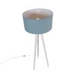 Stojací-lampa-stojan-bílá-s světle-modrým-stínítkem-50-cm---Tripod-Classic