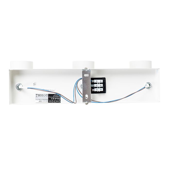 Plafonnier moderne blanc 3 lumières réglable rectangulaire - Jeana