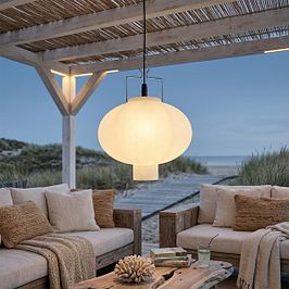 Outdoor Pendant Lamp White 35 cm with Plug IP44 - Pion