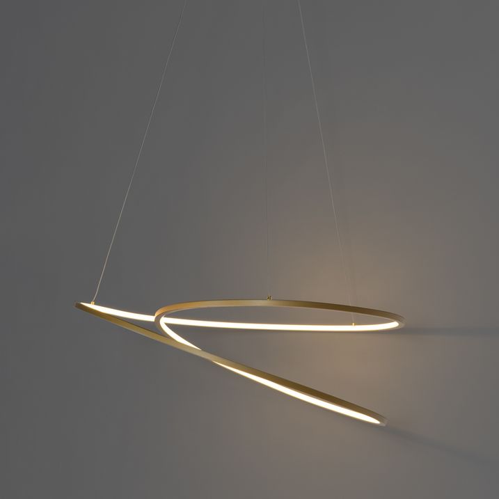Designové závěsné svítidlo zlaté 72 cm vč. LED 3-stupňové stmívatelné - Rowan