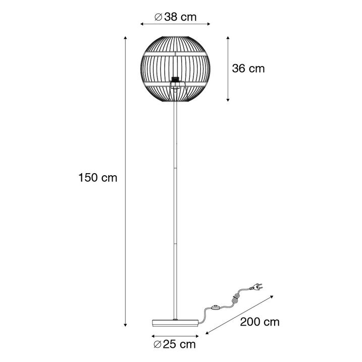 Moderní stojací lampa černá - Sphaera