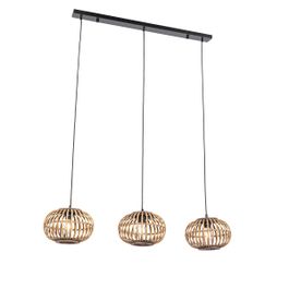 Oriental Pendant Light Bamboo 3-Light Oblong - Amira
