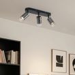 Moderner-Deckenstrahler-Gunmetal-3-flammig-drehbar-und-verstellbar---Drain