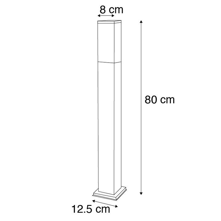 Moderne udendørs lampestolpe mørkegrå med opal 80 cm IP44 - Malios