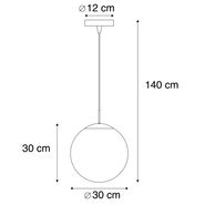 Smarte-Pendelleuchte-Messing-mit-Rauchglas-30-cm-inkl.-WiFi-ST64---Ball