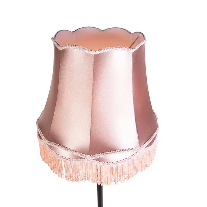 Lampadaire rétro noir avec abat-jour rose à l’ancienne 45 cm - Simplo