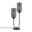 Art-Deco-tafellamp-zwart-met-smoke-glas-2-lichts---Laura