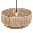 Japandi-závesná-lampa-čierna-s-hnedým-lanom-60cm---Smilla