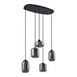 Moderne-hanglamp-zwart-met-smoke-glas-5-lichts---Sheena
