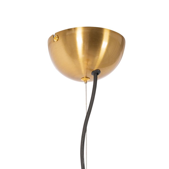 Art Deco ripplambi kuld opal klaasiga 3-valgusti - Flore