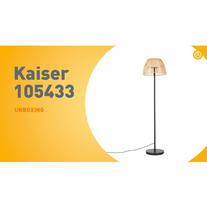 Rustik udendørs gulvlampe sort med bambus inkl. LED - Kaiser