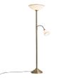 Klasyczna-lampa-podłogowa-brązowa-ze-szkłem-opalowym-2-źródła-światła---Katarina