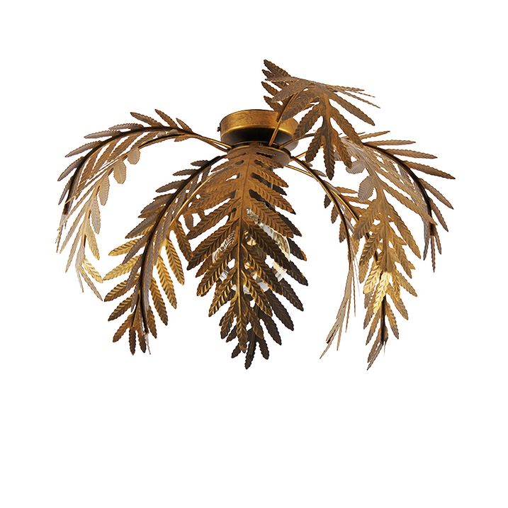 Plafonieră vintage aurie rotundă de 45 cm - Botanica