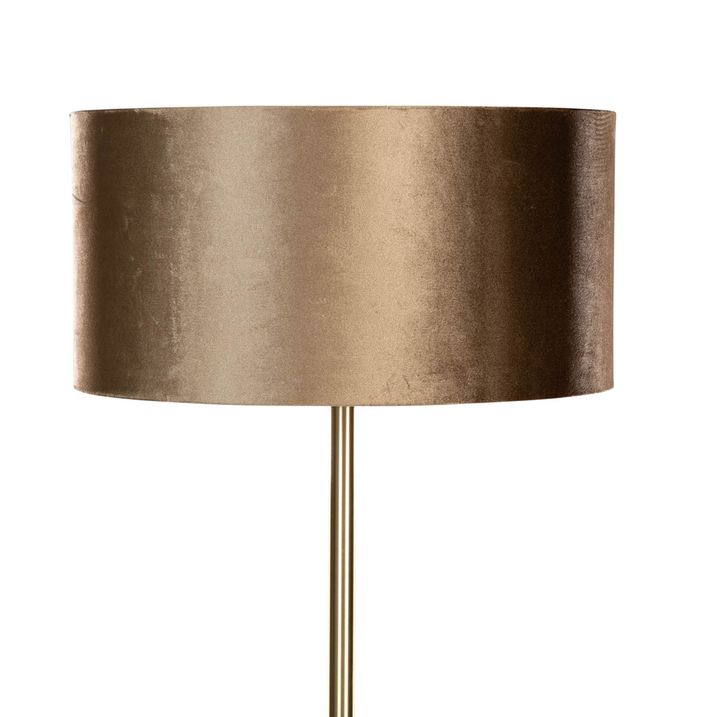 Lábazatos lámpa sárgaréz lábbal és bársony ernyővel bronz színben 50 cm - Simplo