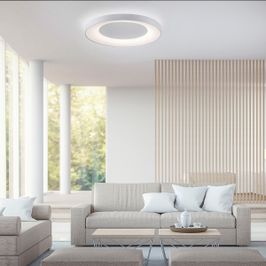 Plafoniera bianca incl. LED con telecomando - Meidan