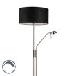 Vloerlamp-staal-en-zwart-met-verstelbare-leesarm---Luxor