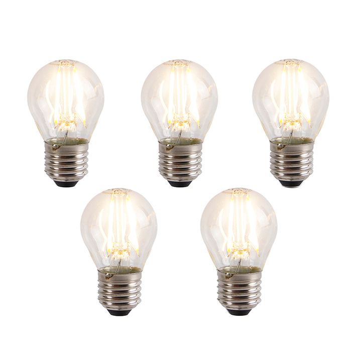 Set de 5 becuri LED E27 reglabile P45 4W 330lm 2100K