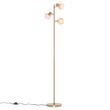 Art-Deco-podna-lampa-zlatna-sa-roze-staklom-3-svetla---Vidro