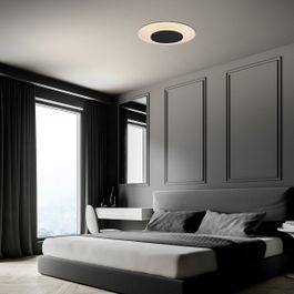 Moderne plafondlamp wit met zwart 42cm incl. LED - Lido
