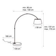 Smart-moderna-lampada-ad-arco-nera-incl.-Wifi-A60---Arc-Basic