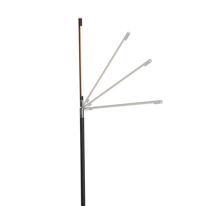 Candeeiro de pé moderno preto com LED e dimmer tátil - Berdien