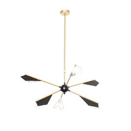 Design-Pendelleuchte schwarz und gold 6-Licht - Sinem