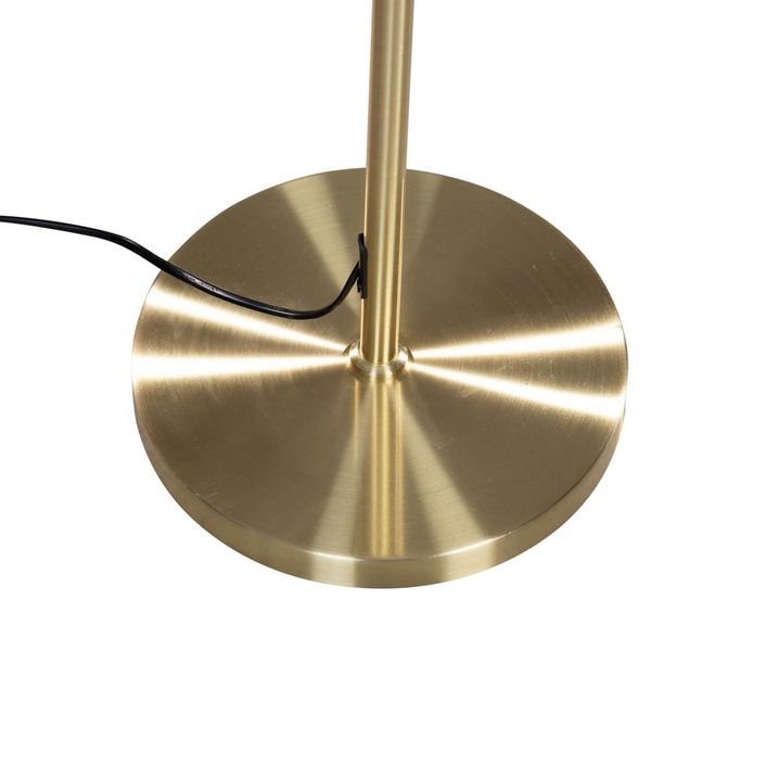 Lampadaire doré avec abat-jour ovale en velours vert 50 cm - Parte