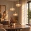 Design-hanglamp-roségoud-met-amber-glas-incl.-LED-3-staps-dimbaar-3-lichts-Easylift---Fiera