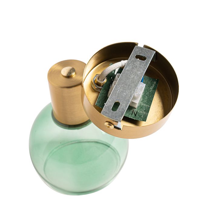 Art Deco Spotlight Gold with Green Glass - Vidro