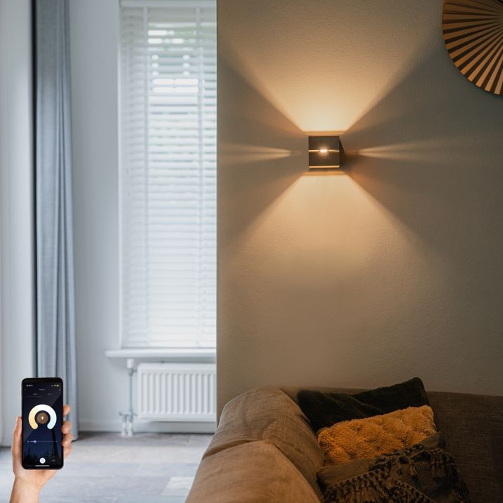 Lampă de perete inteligentă bronz închis 9,7 cm cu Wifi G9 - Transfer Groove