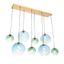 Zidna-lampa-mesingana-sa-plavim-i-zelenim-staklom-8-svetala---Sandra