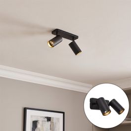 Moderne taklampe svart 2-lys GU10 70mm - Jeana Luxe