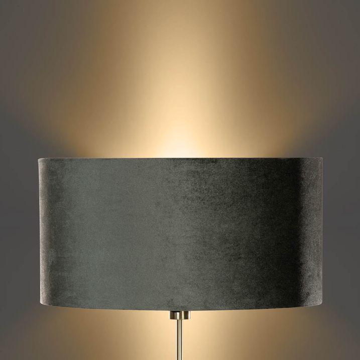 Lampadaire doré avec abat-jour ovale en velours vert 50 cm - Parte