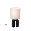 Scandinavische-tafellamp-zwart-met-witte-linnen-kap---Lotti