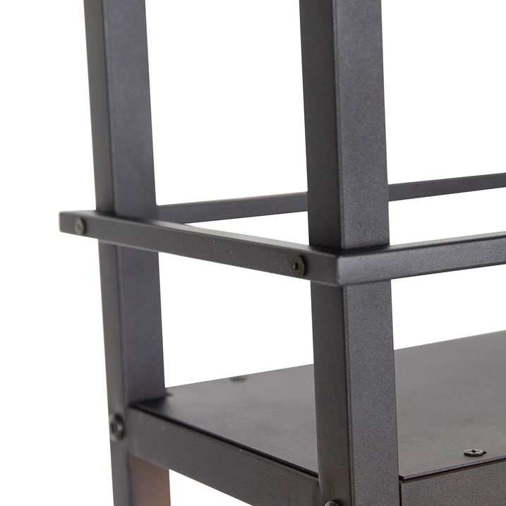 Průmyslové závěsné svítidlo černé se 4-světelným regálem - Cage Rack