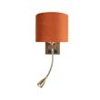 Nástenná-lampa-bronzová-s-flexibilným-ramenom-a-oranžovým-tienidlom-so-zlatým-interiérom-18cm---Brescia-Combi