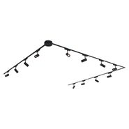 Sistema-di-binari-moderni-con-12-faretti-neri-monofase-600-cm---Magnetic-Gert