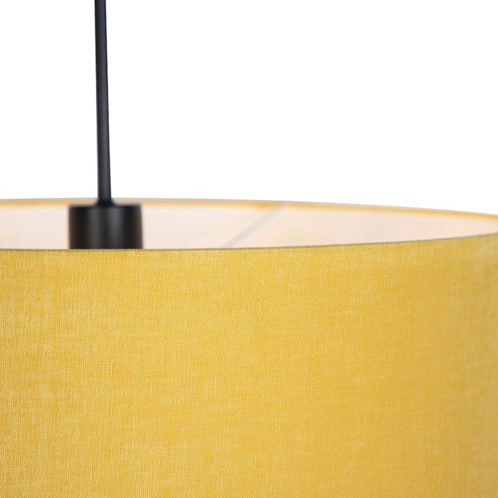 Moderní závěsné svítidlo černé s stínítkem 50 cm žluté - Combi 1