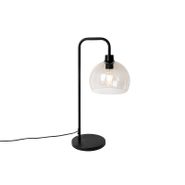 Modern-Table-Lamp-Black-with-Smoke-Lampshade---Maly