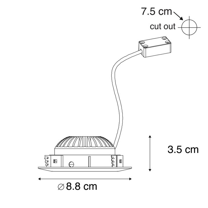 Set di 3 faretti da incasso in acciaio con LED IP44 - Relax LED