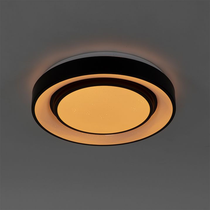 Moderna stropna svjetiljka crna 38 cm uključujući LED i RGB - Jochie
