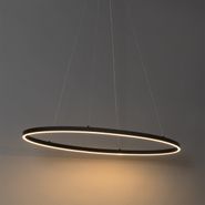 Lampada-a-sospensione-di-design-ovale-nera-con-LED-a-3-livelli-di-dimmerazione---Ovallo