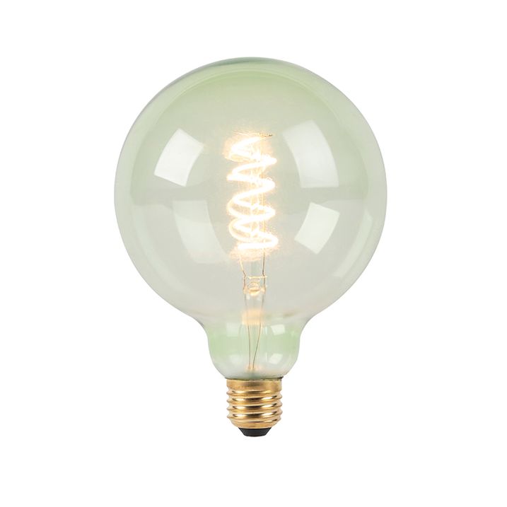 E27 dimbare LED spiraal filament lamp G125 groen 200 lm 2100K