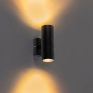 Utendørs-vegglampe-sort-2-lys-IP44---Duo
