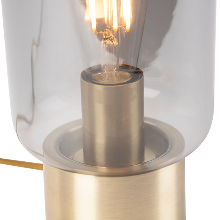 Lampă de masă de design din alamă cu sticlă fumurie - Bliss Cute