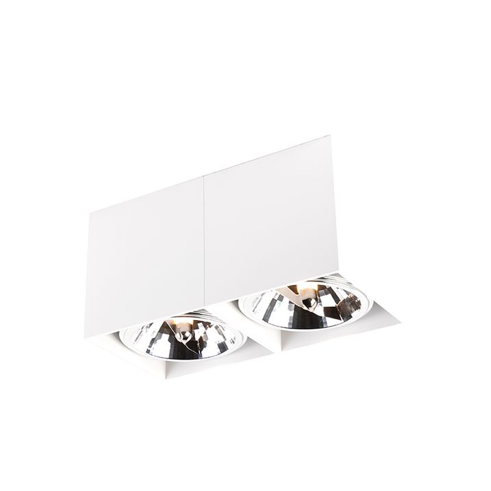 Design spot rechthoekig 2-lichts wit incl. G9 - Box