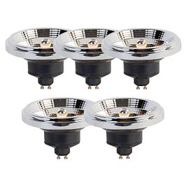 Set of 5 GU10 3-Step Dim-to-Warm LED Bulbs AR111 11W 620lm 2000-3000K